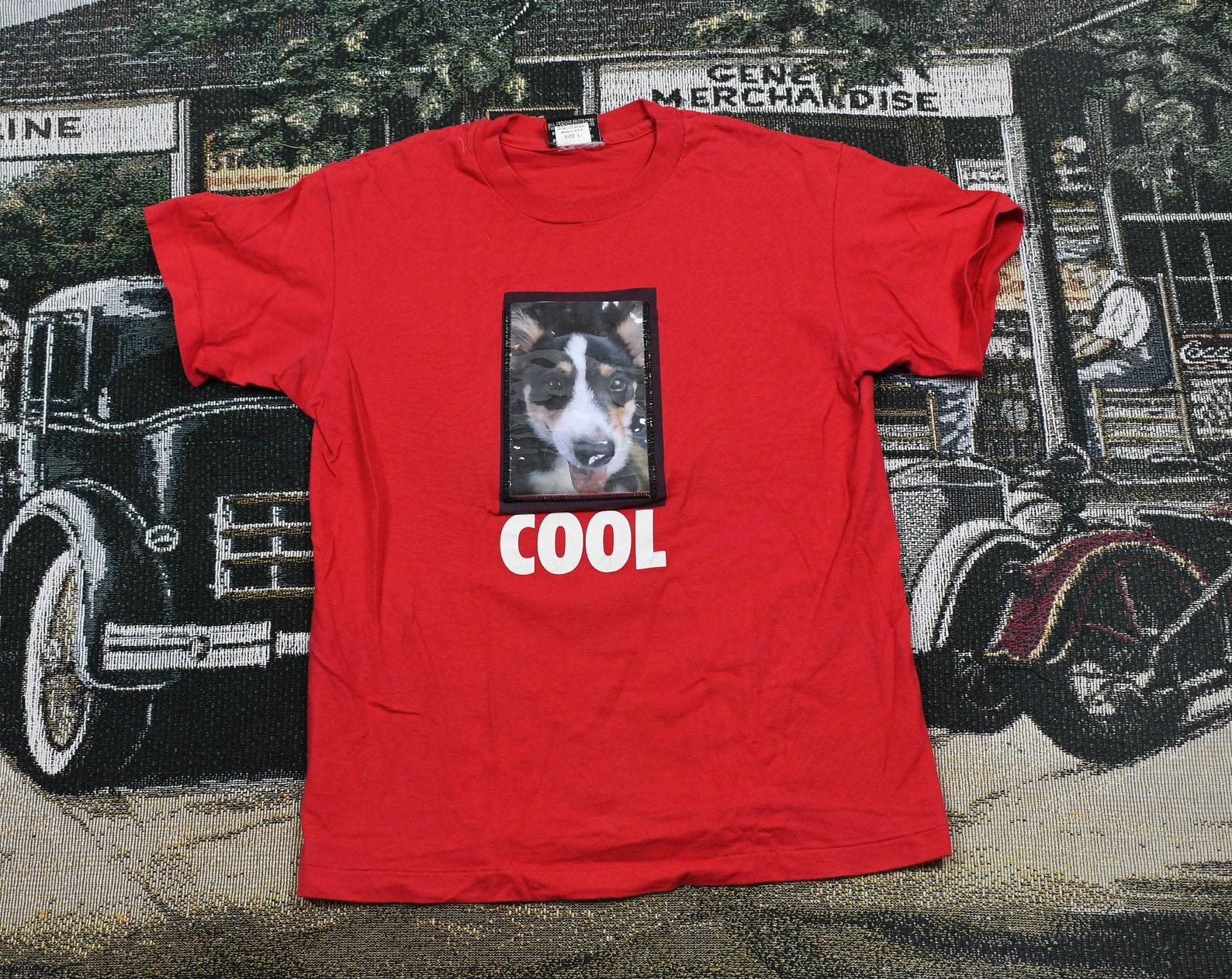 Vintage T Shirt  Animal  Dog Photograph  Cool  Spellout Graphic  80S  90S  Streetwear Fashion   Usa