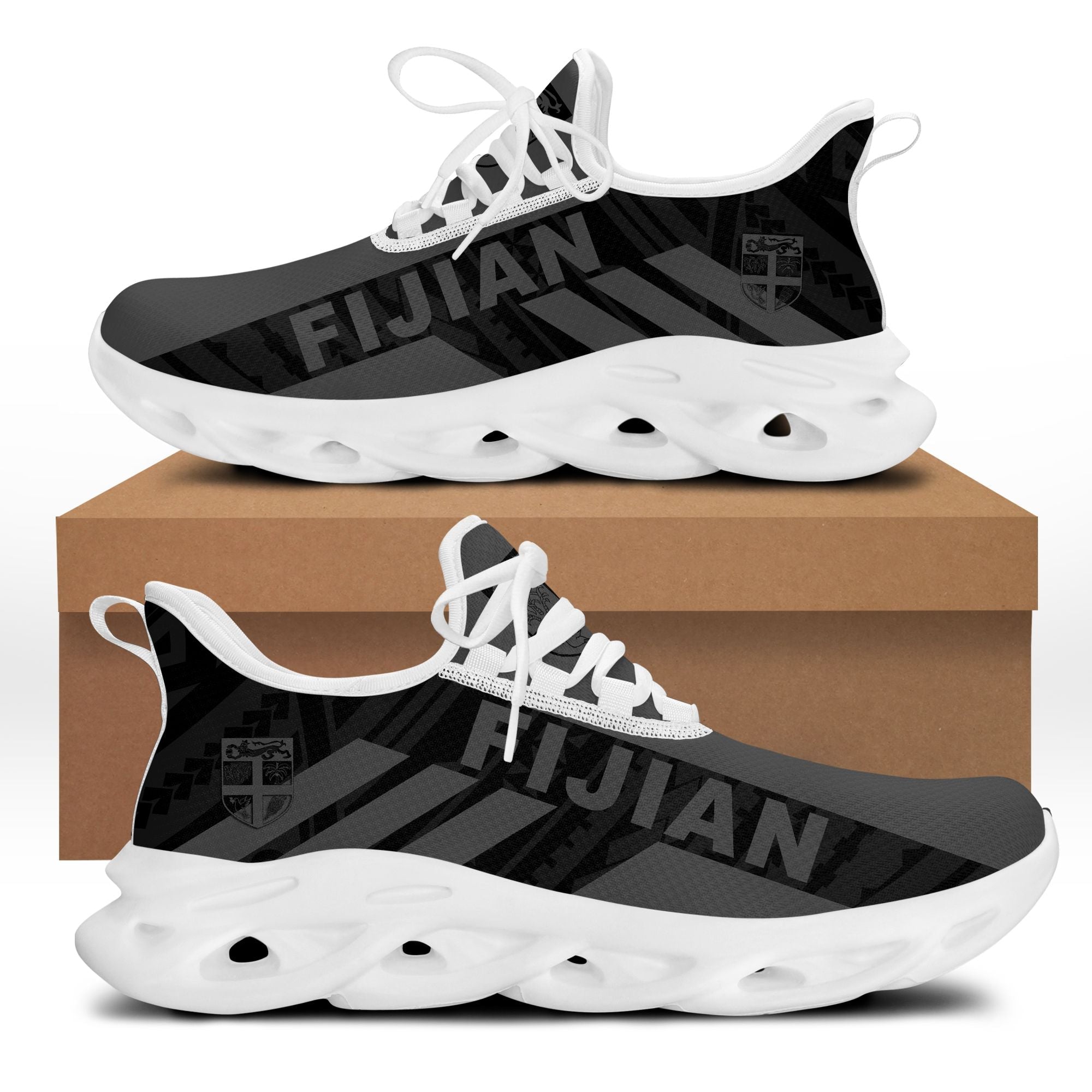 Polynesian Footwear – Fiji Flag Sport Clunky Sneakers Gray Lt10
