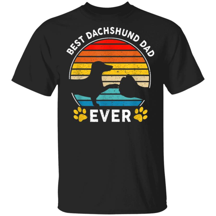 Mens Vintage Best Dachshund Dog Dad Ever Fathers Day Gifts TShirt