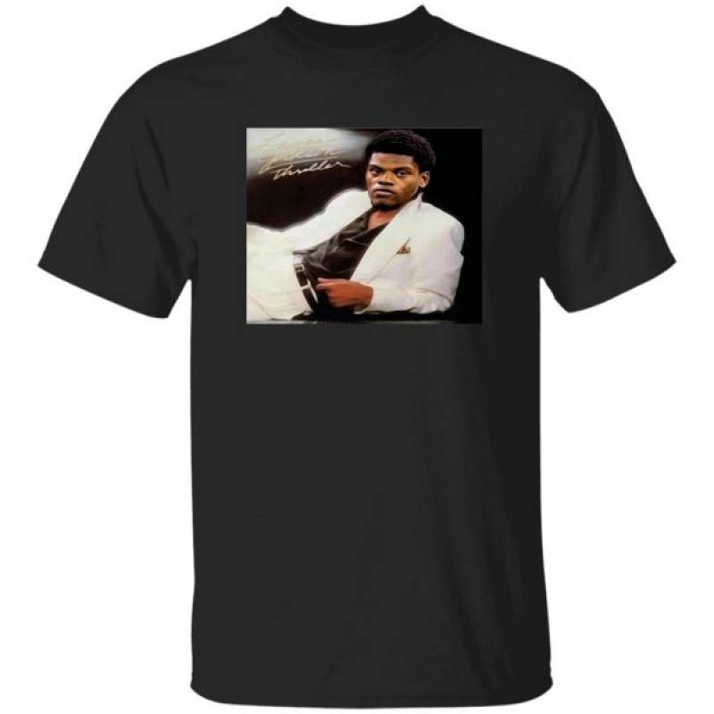 Lamar Jackson Thriller  Matt Skuras Michael Jackson Black T-Shirt