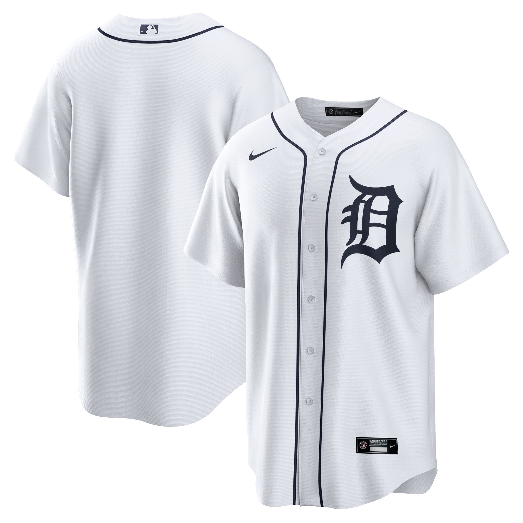 Men’s Detroit Tigers White Home Blank Jersey