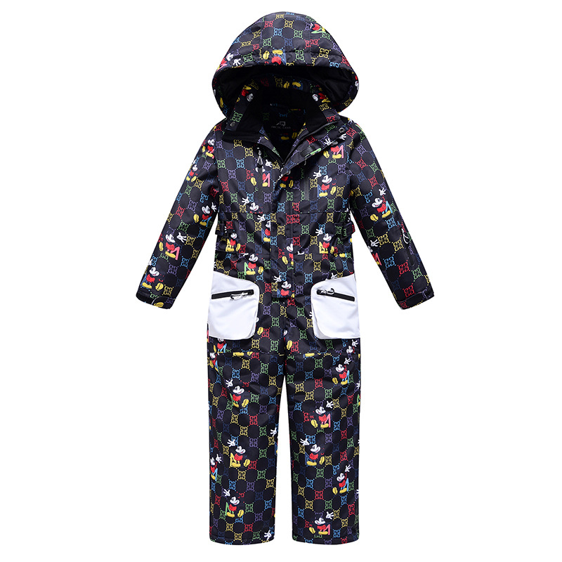 -30 Degree Children Ski Jumpsuit New Winter Snowboard Jacket Boys and Girls Outdoor Snow Suits Warm Waterproof Kids Ski Jacket alx