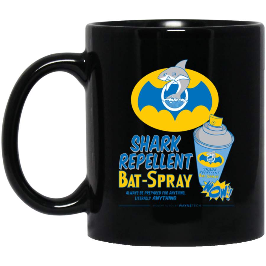 Shark Repellent Bat-Spray Mug Black Mug