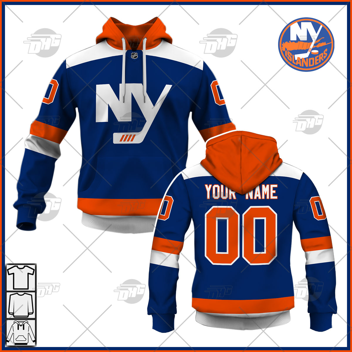 Personalized Mens New York Islanders 2022 Blue Alternate Jersey Personalize Hoodie