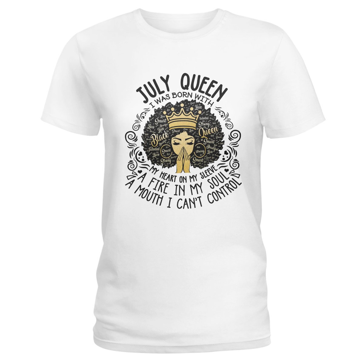 July Black Queen My Heart On My Sleeve Ver B Ez07 2909 Ladies T-Shirt