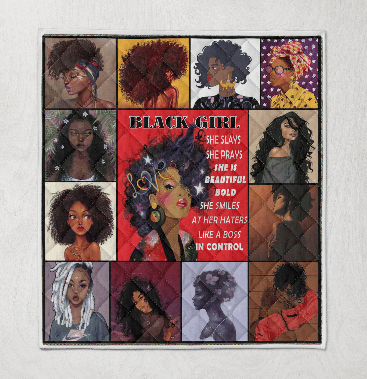 Quilt For Black Girl Art Quilt For Beautiful Black Women Quilt For Black Queen