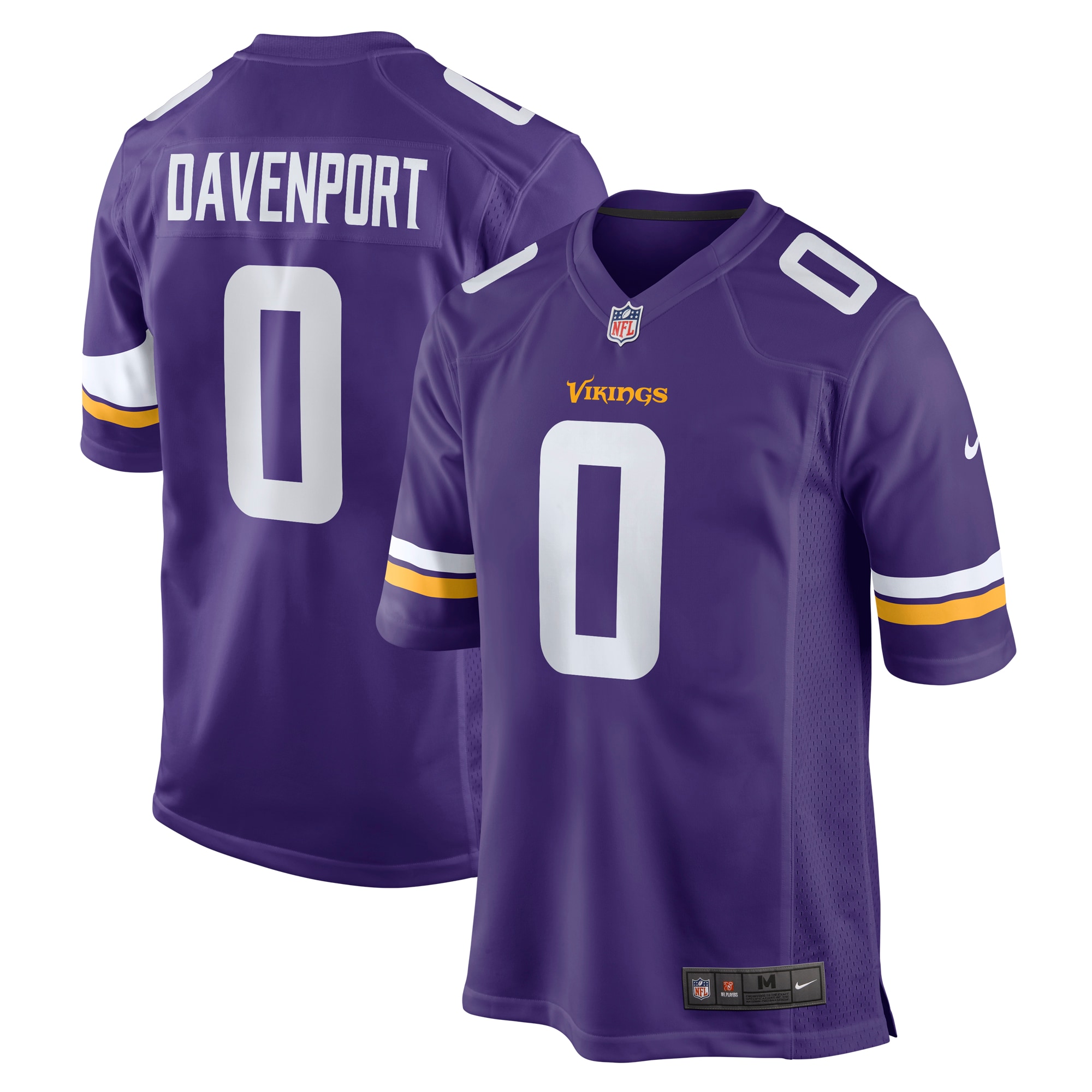 Men’s Minnesota Vikings Marcus Davenport Purple Team Game Jersey