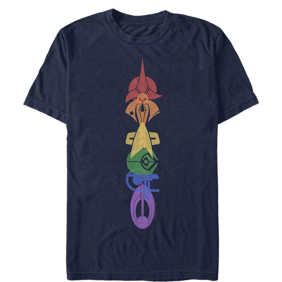 Star Trek Men’s DS9 Rainbow Unity Emblem  T Shirt