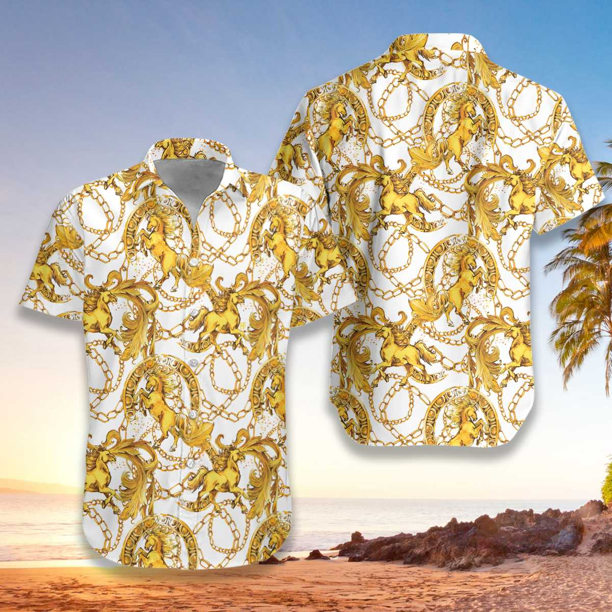 Luxury Golden Horse Hawaii Shirt Unisex Adult Ha104713