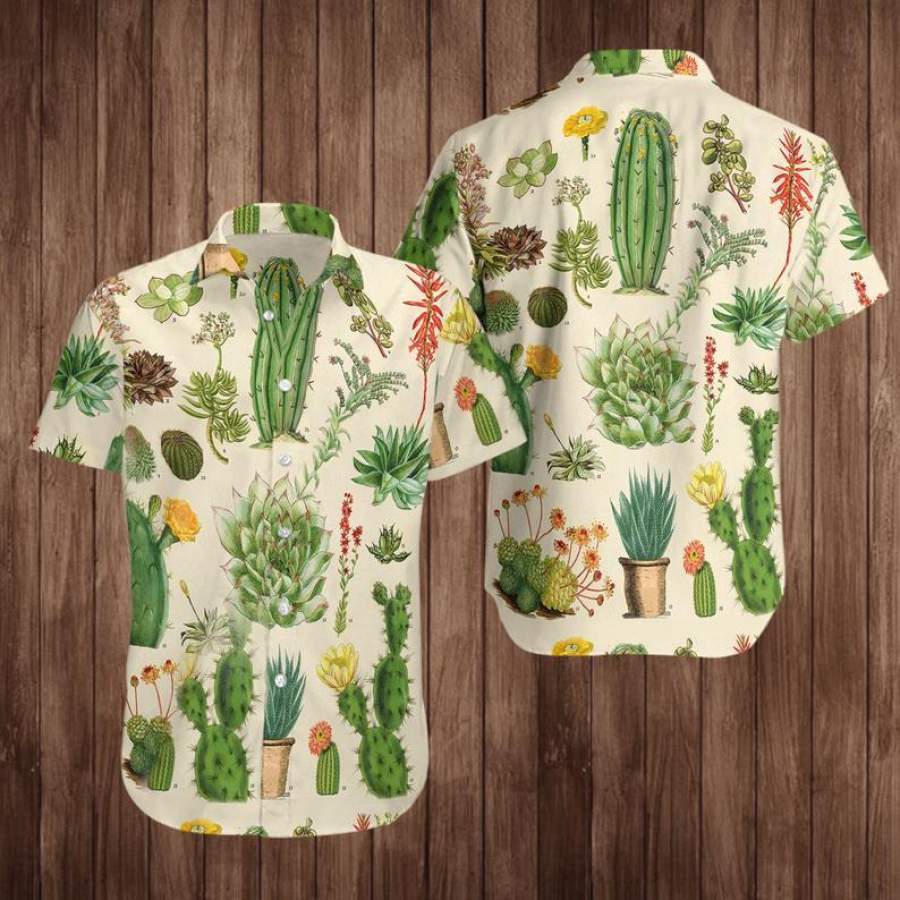 Cactus Tropical Custom Name Hawaii Aloha Shirts Ha31483