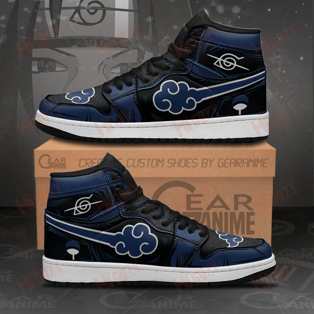 Akatsuki Sneakers Blue Custom Naruto Anime Shoes