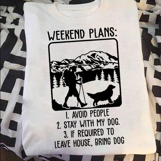 Weekend Plans Avoid People Stay With My Dog Funny Gift For Dog Lovers Standard/Premium T-Shirt