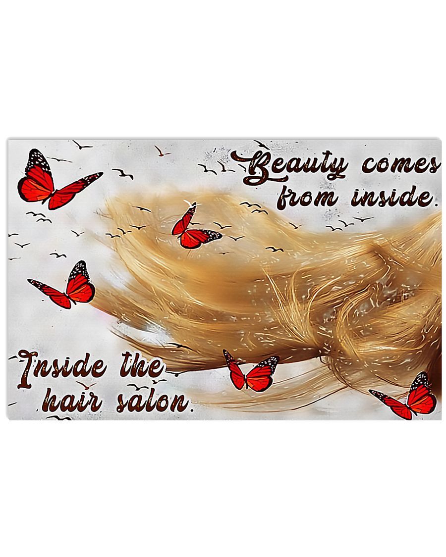 Hairdresser Beauty Comes From Inside Horizontal Canvas And Poster | Wall Decor Visual Art