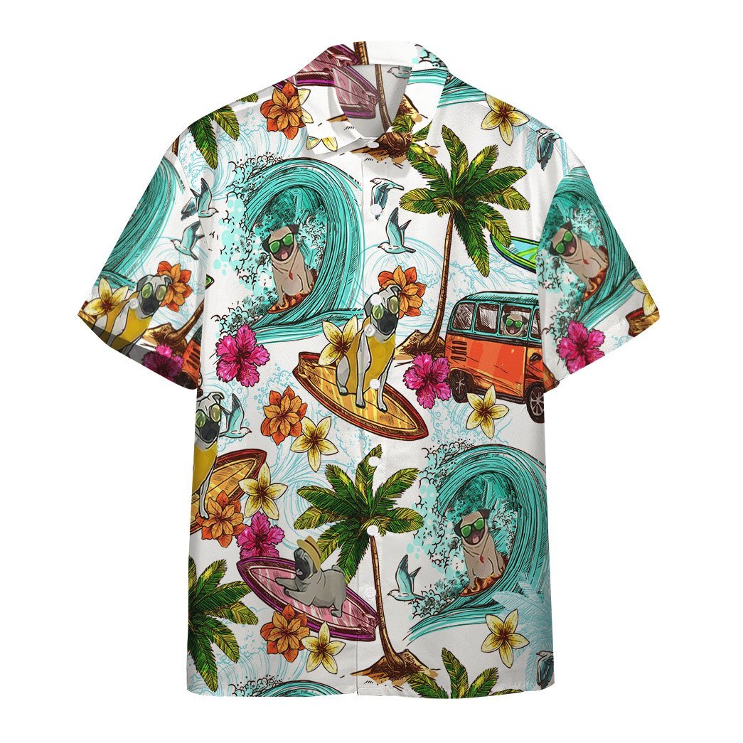 Enjoy Surfing With Pug Dog Hawaii Shirt Unisex Adult Ha54505