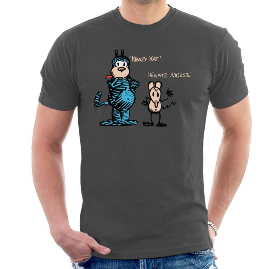 Krazy Kat And Ignatz Sketch Men’s T-Shirt