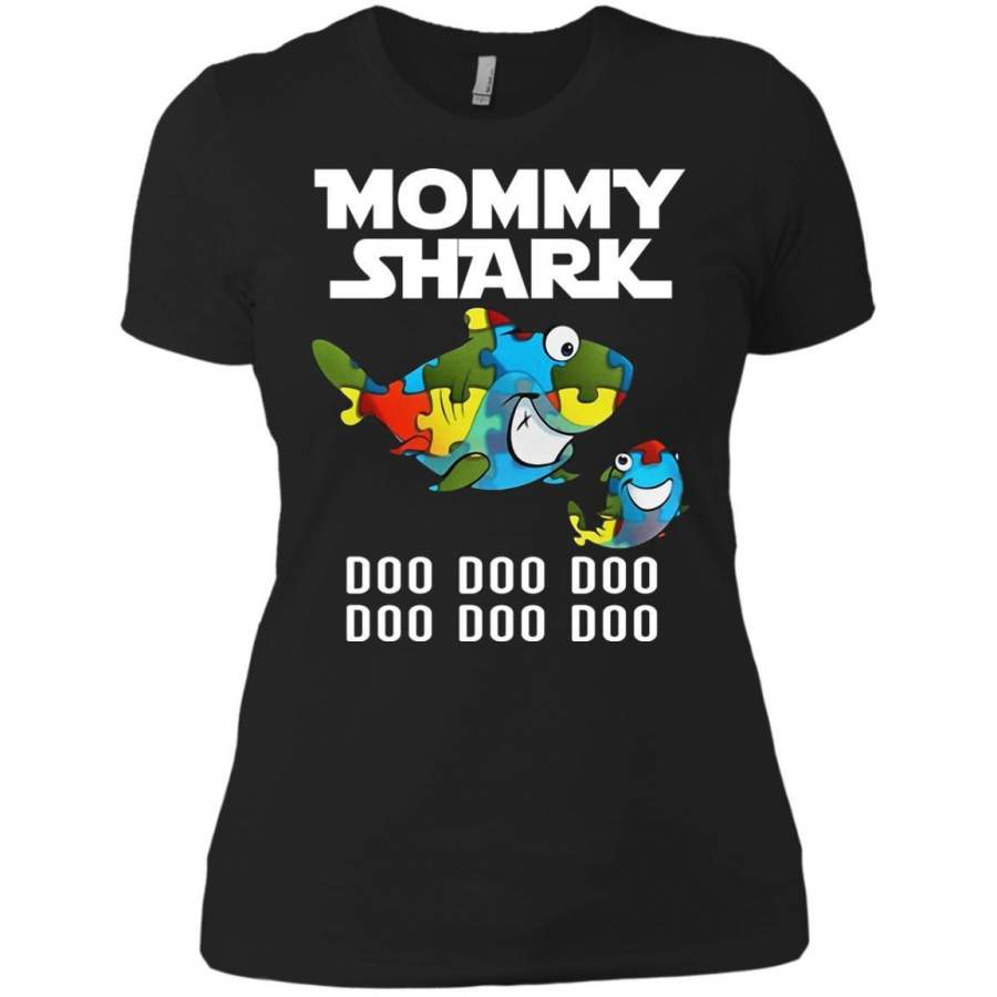 AGR Mommy Shark Autism Doo Doo Doo Shirt Ladies’ Boyfriend