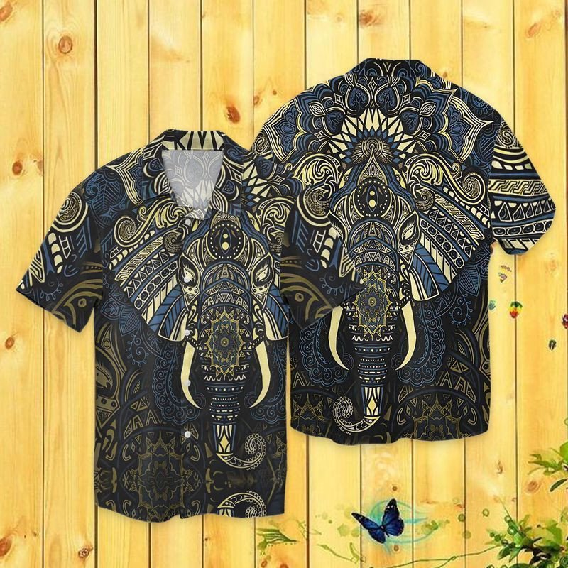 Elephant Mandala For Men And Women Graphic Print Short Sleeve Hawaii Casual Shirt Ha32986