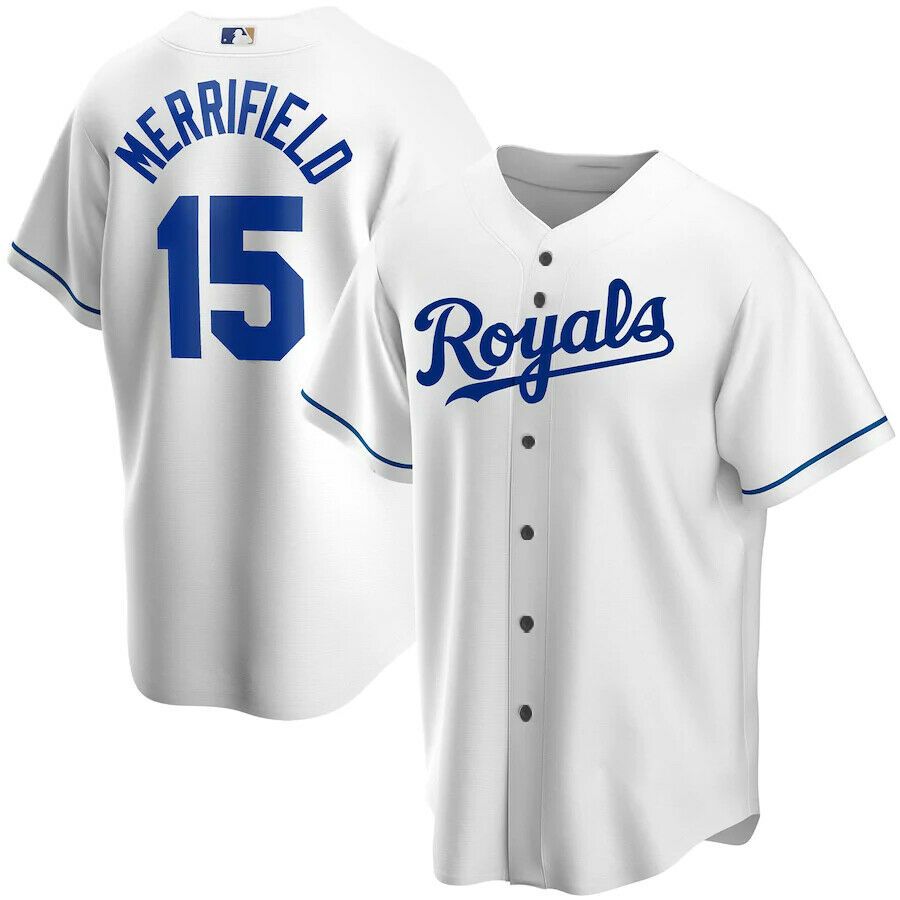 Merrifield 15 Kansas City Royals White All Over Print Baseball Jersey For Fans