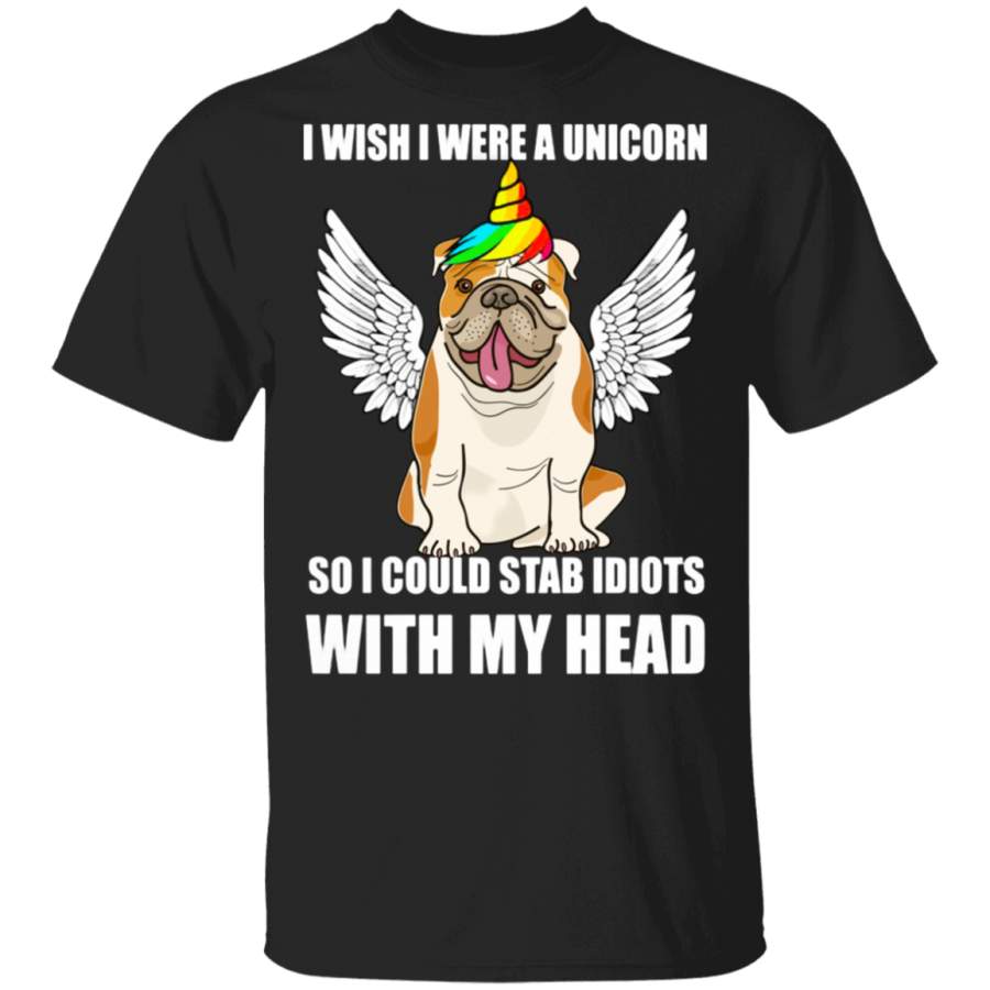 Bulldog I Wish I Were A Unicorn Cute Shirt