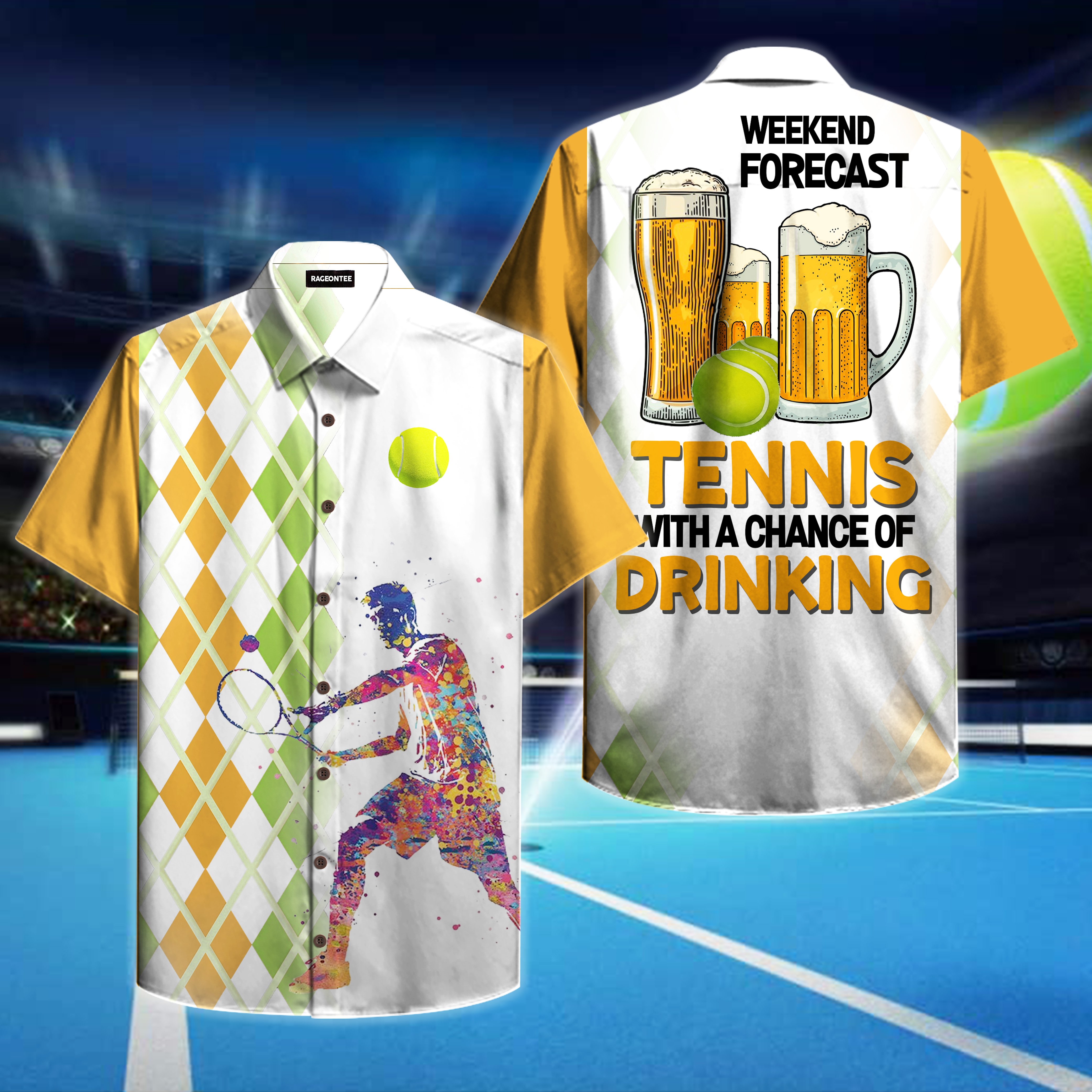 Tennis With A Chance Of Drinking Hawaii Shirt Unisex Adult Ha22019