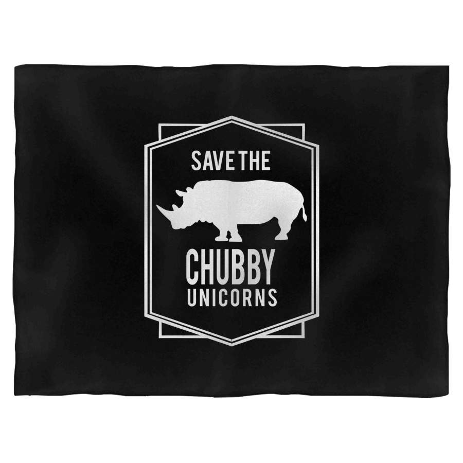 Save The Chubby Unicorns Funny Unicorn Animal Humor Unicorn Rhino Blanket