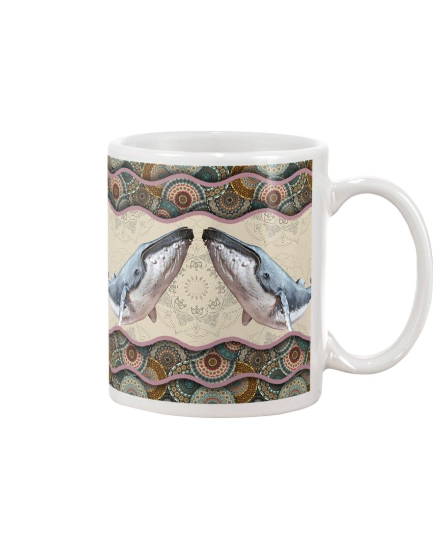 Whale Boho Pattern Mug White 11Oz