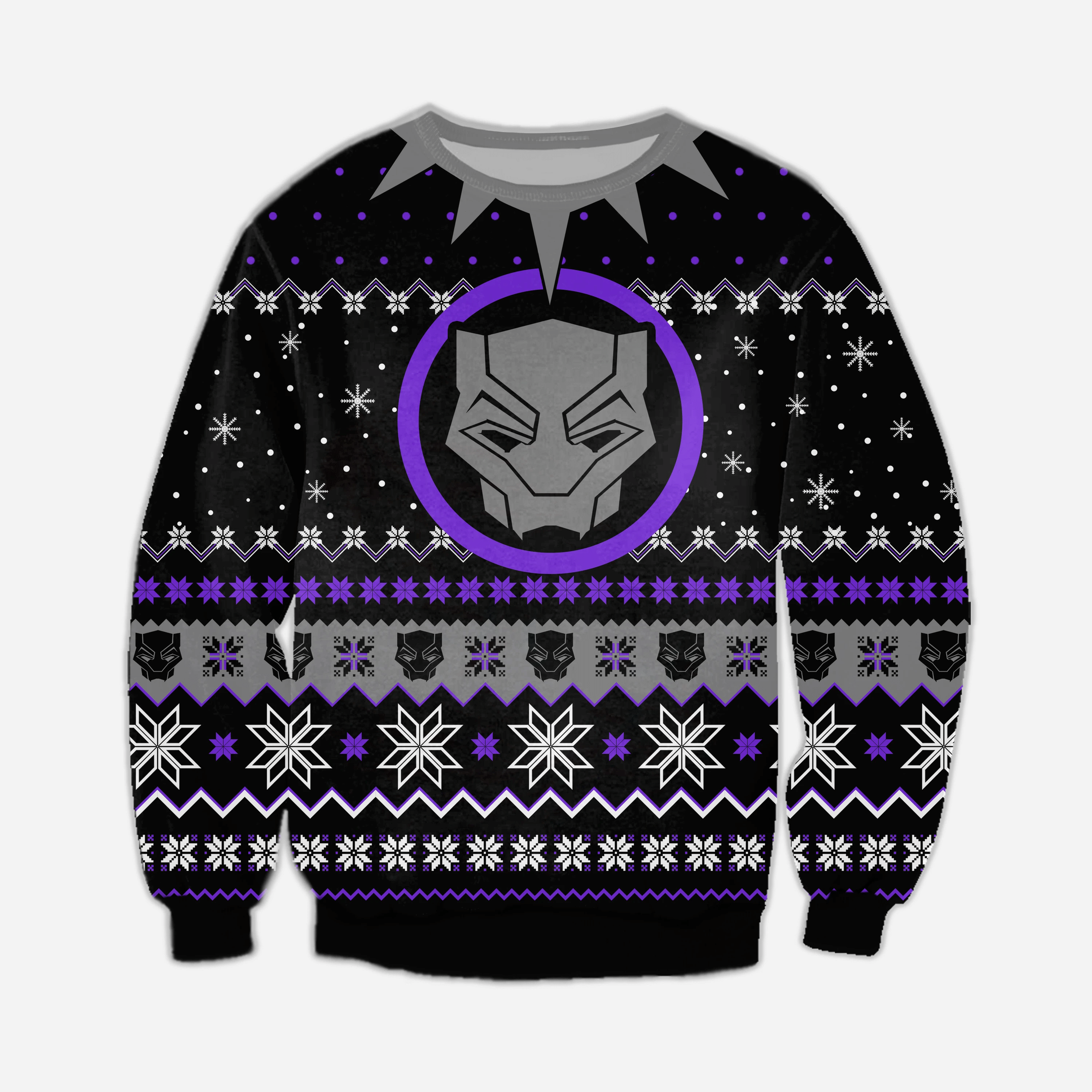 Black Panther Knitting Pattern 3D Print Ugly Sweater