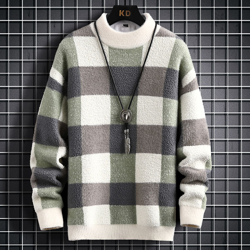 Thick Cashmere Sweater Men Tops Turtleneck Winter Male Plaid Pullovers Comfortable Mens Christmas Sweaters Keep Warm Pull Homme alx