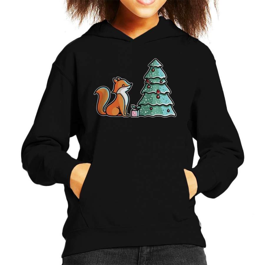 Cute Christmas Fox Kid’s Hooded Sweatshirt