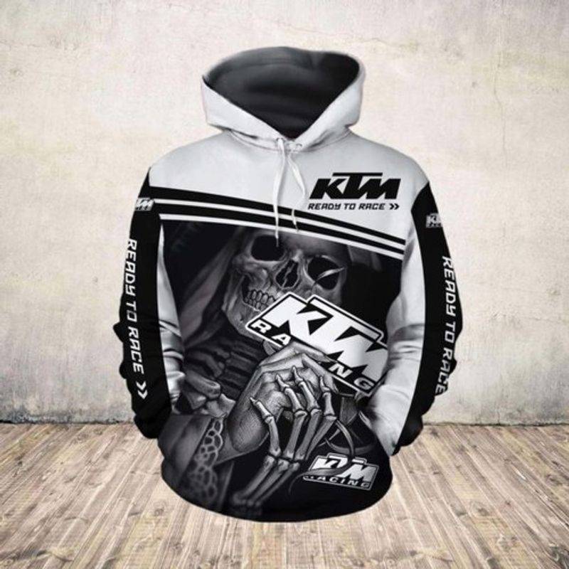 Death Skull Ktm Ready To Race Ktm Racing Full 3D Hoodie N98