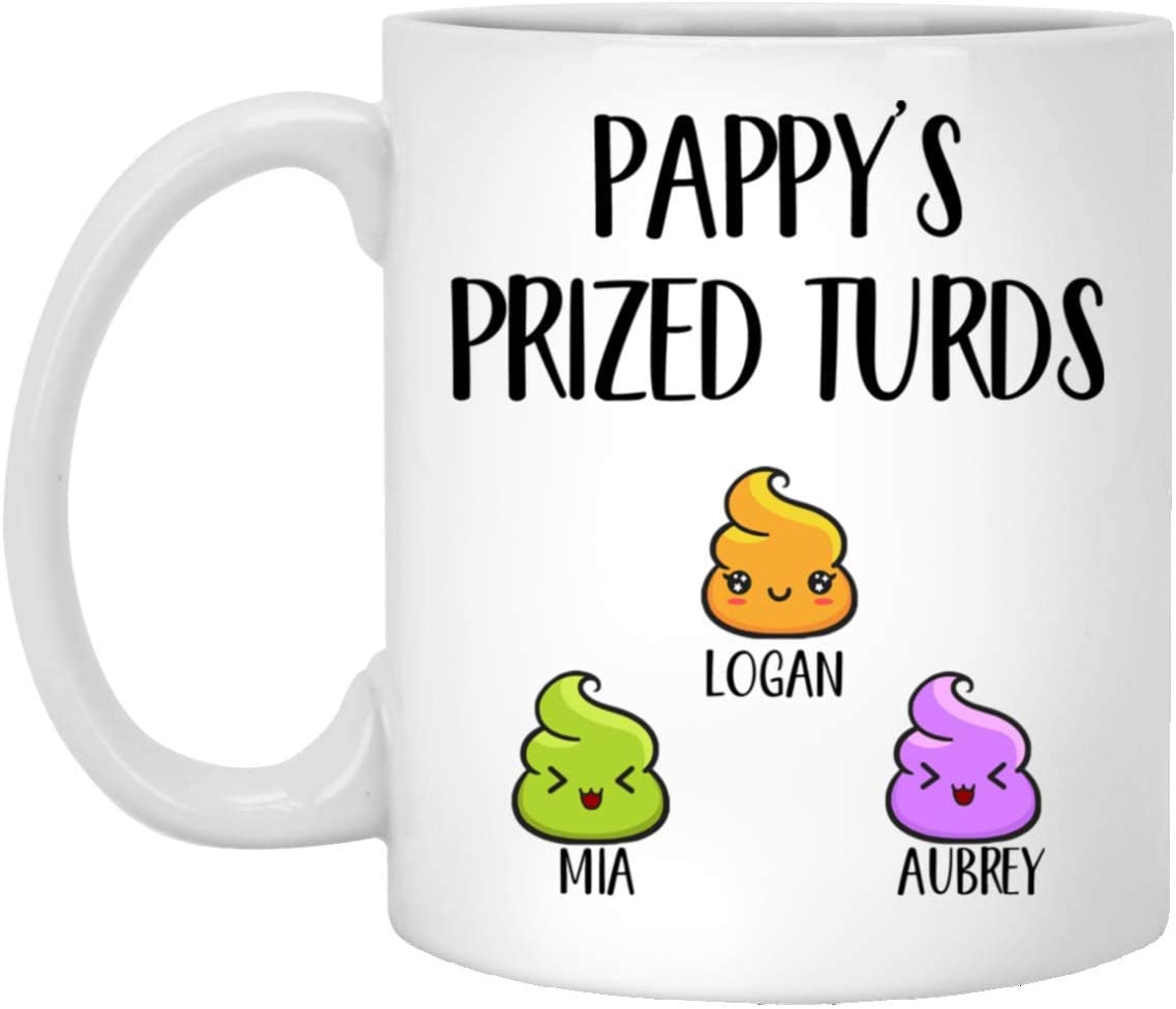 Personalized Pappy’S Favorite Turd Mug Funny Father’S Day Customized Mug Grandpa Funny Poop Gift Turd Gift For Pappy’S Birthday Favorite Grandkid Mug – Gift For Funny Dad – 11Oz Coffee Mug 15Oz