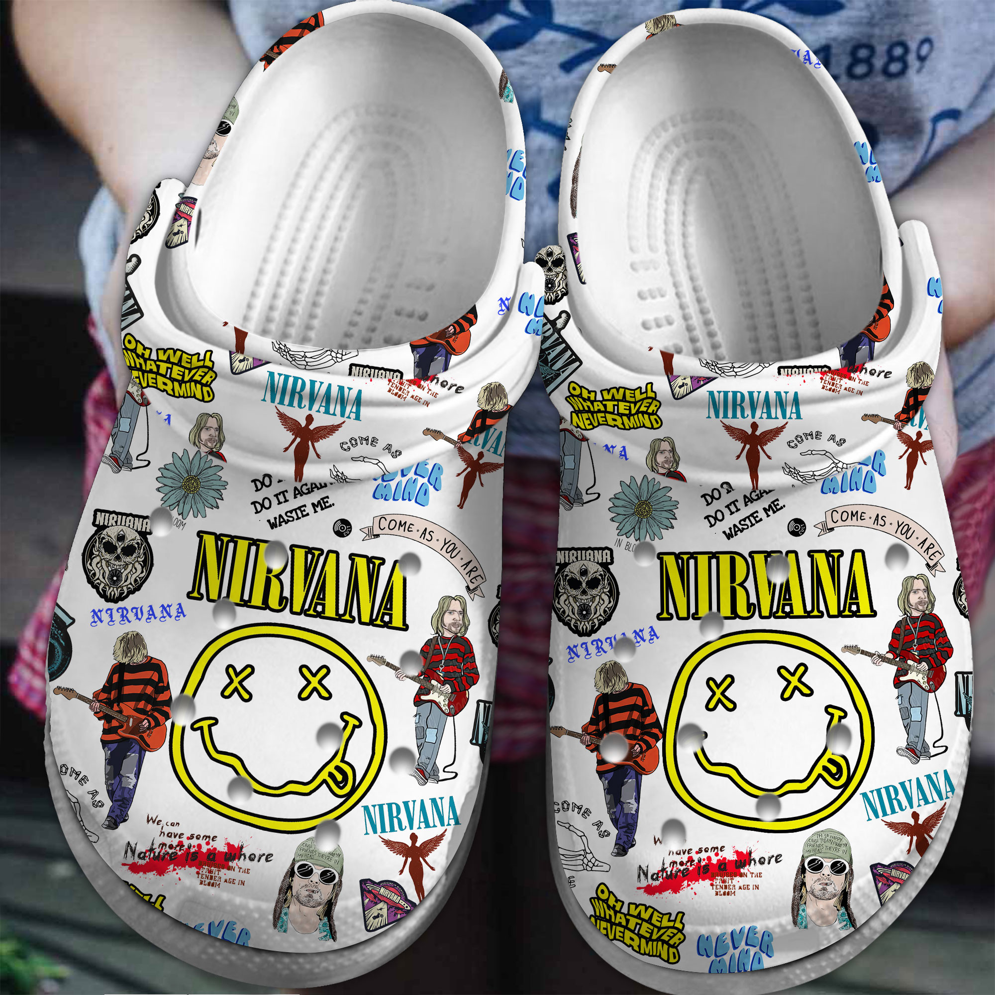 Premium Nirvana Music Crocs Crocband Clogs Shoes Comfortable For Men Women and Kids