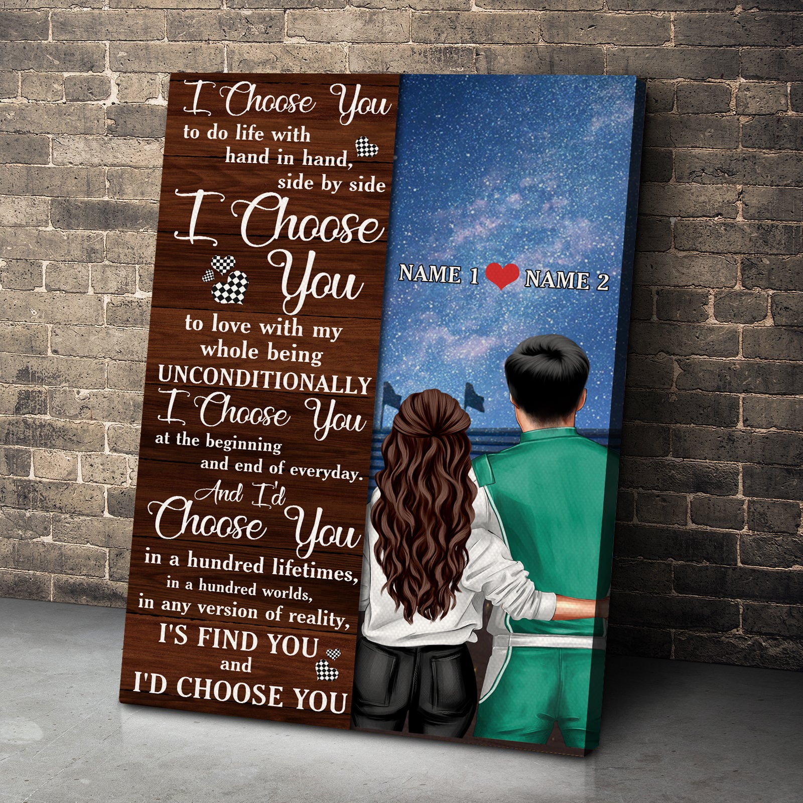 Personalized Racing Couple Poster – I Choose You To Do Life With Hand ...