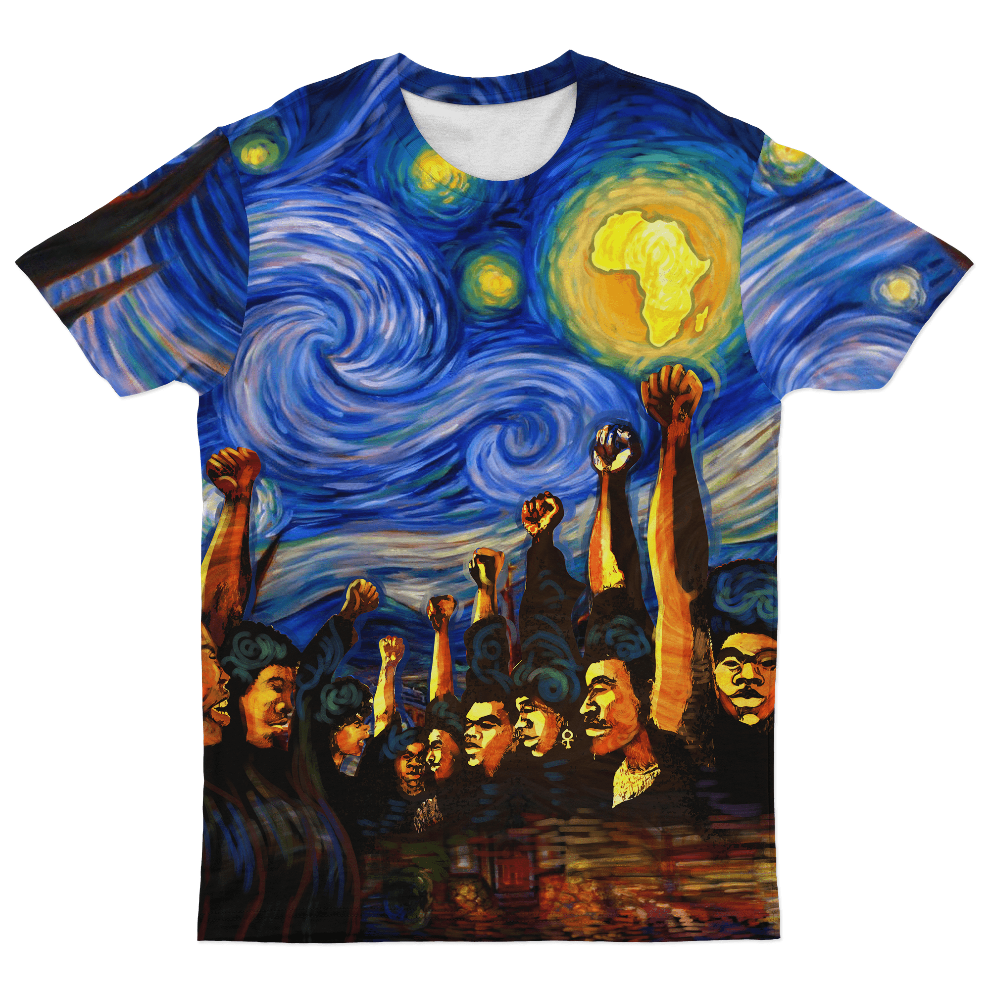 Blm Greek Life T-Shirt – Starry Night Black Power Pareeshy T-Shirt