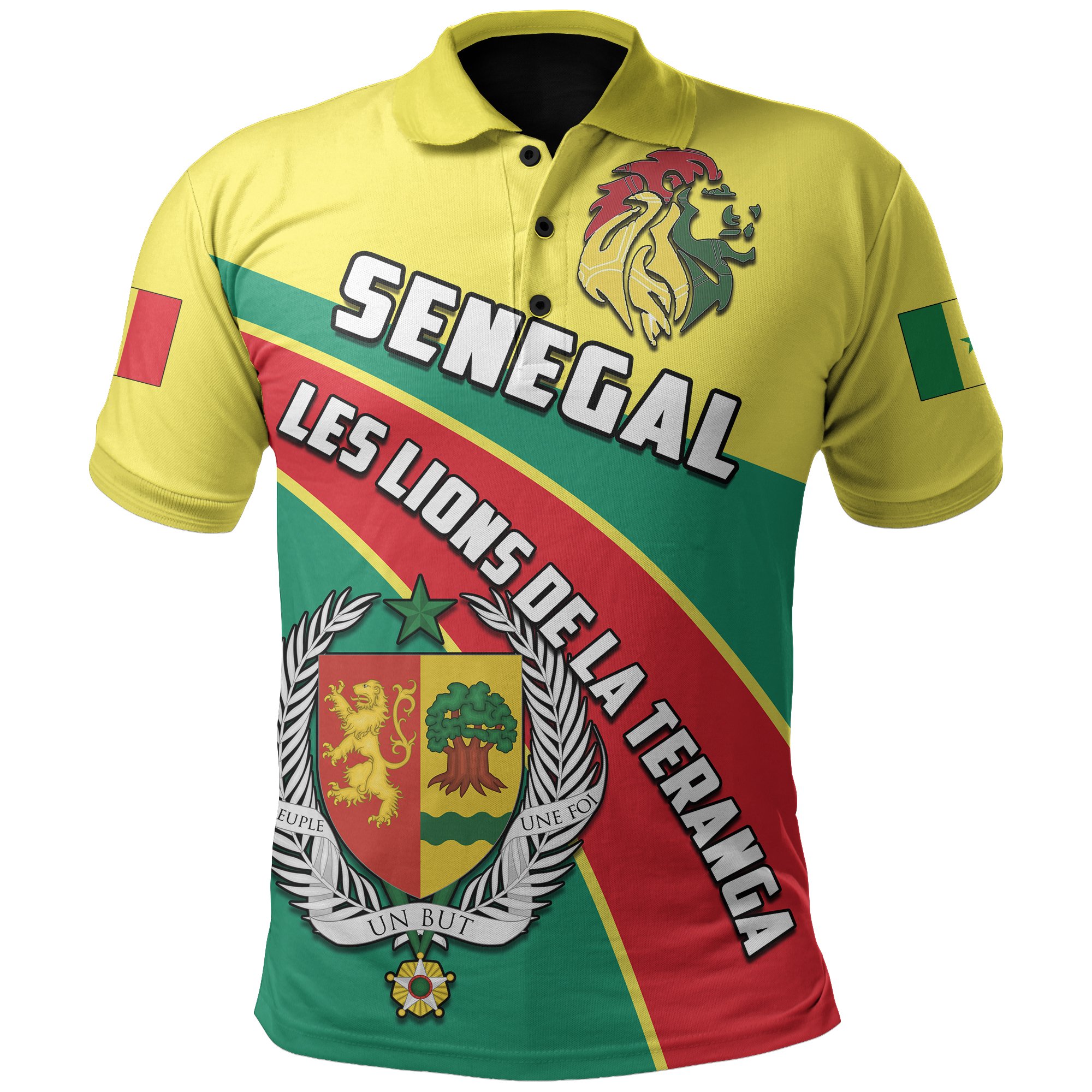 Senegal All Over Print Polo Shirt Les Lions de la Teranga Football Style TH5