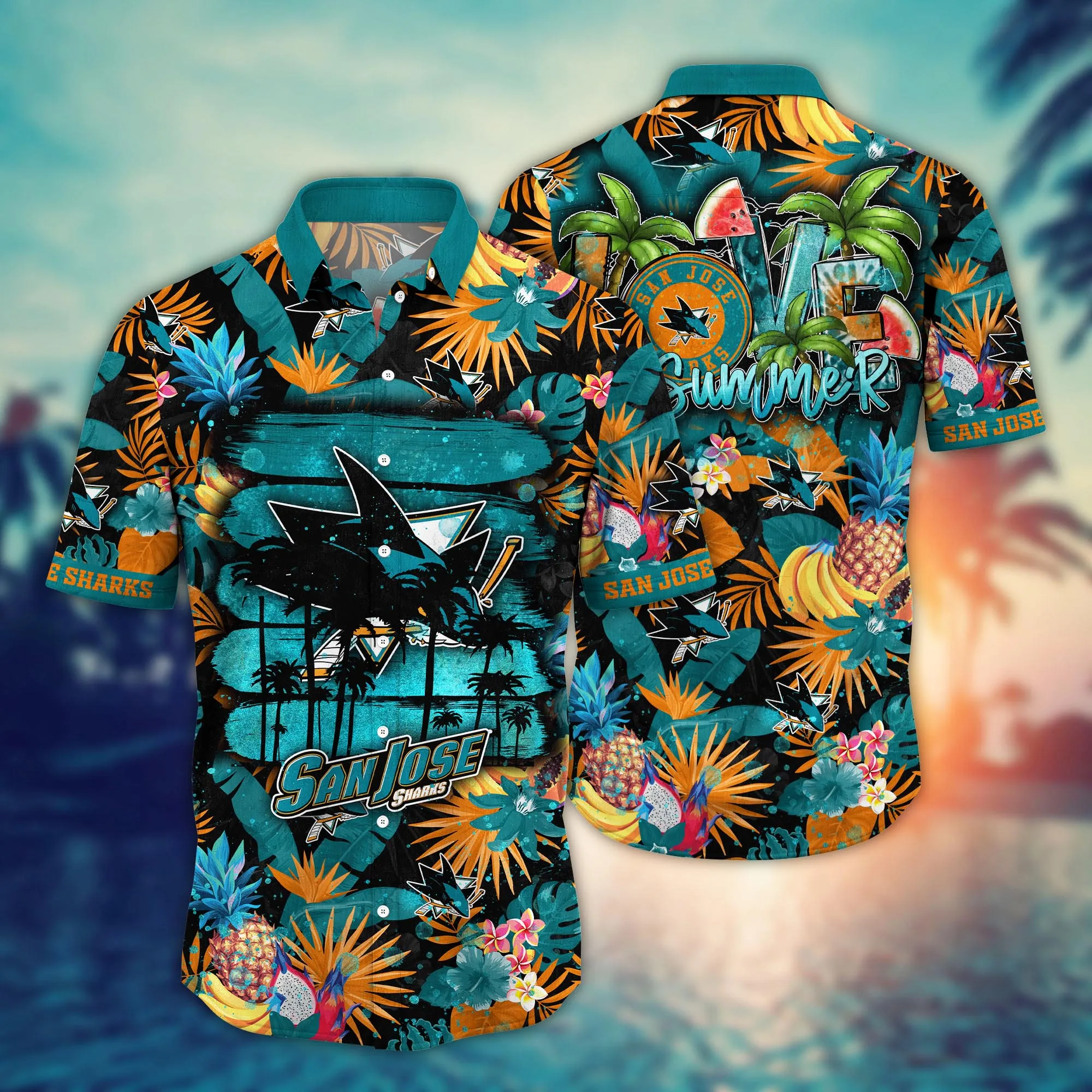 San Jose Sharks Nhl Hawaiian Shirt Summer Fruitstime Aloha Shirt