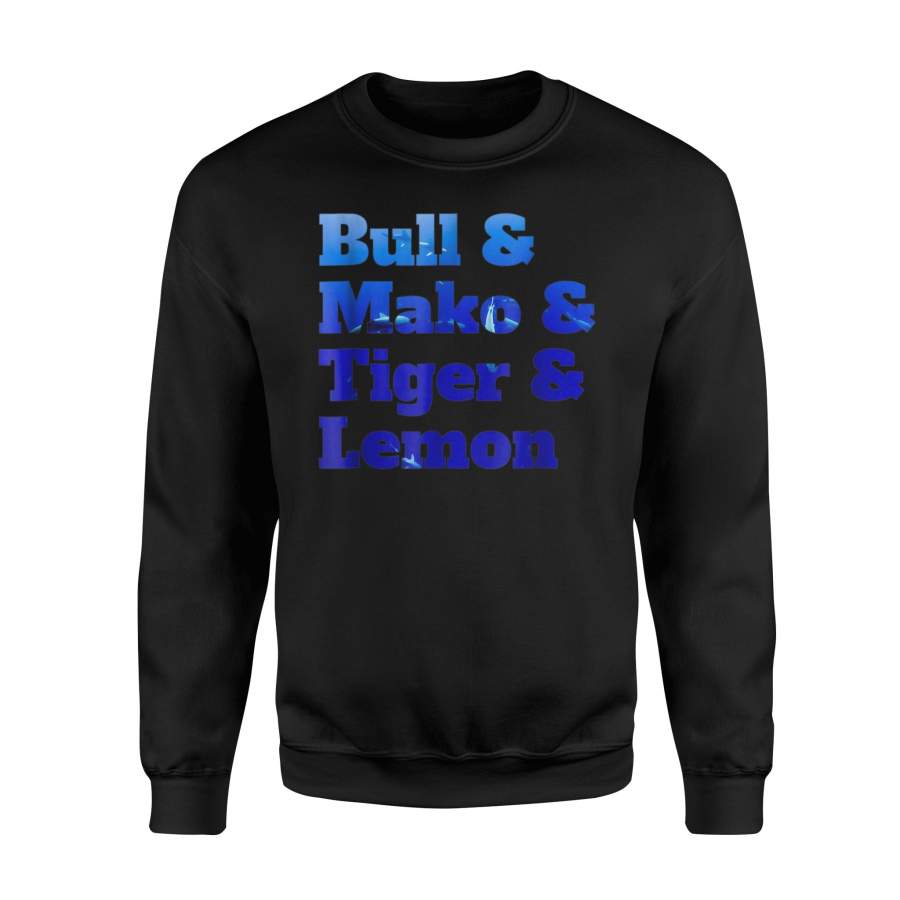 Bull Mako Tiger And Lemon Shark Sweatshirt