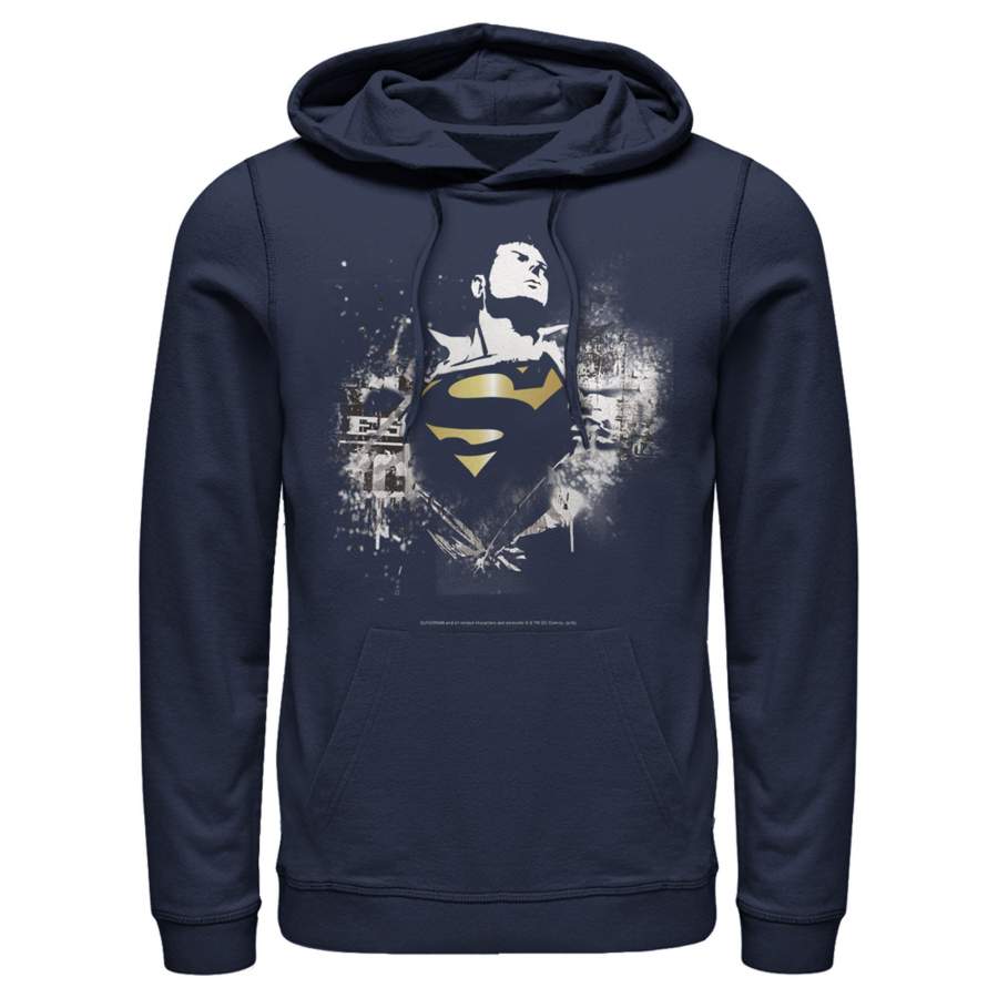 Superman Men’s Hero Graffiti Print  Lightweight Hoodie