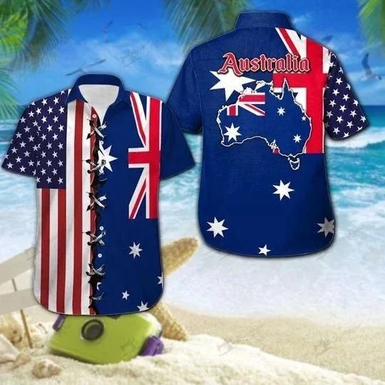 Australia Aloha Hawaiian Shirt Colorful Short Sleeve Summer Beach Casual Shirt For Men And Women