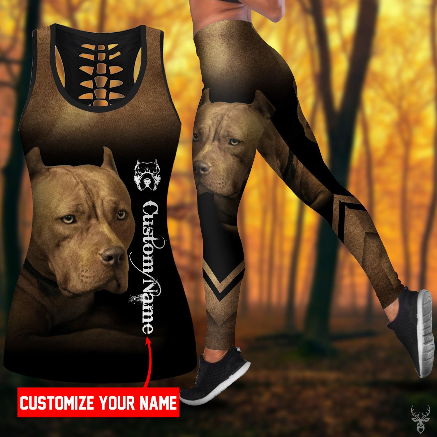 PITBULL FUR CUSTOM NAME TANKTOP LEGGING PP NXD282008B11SP