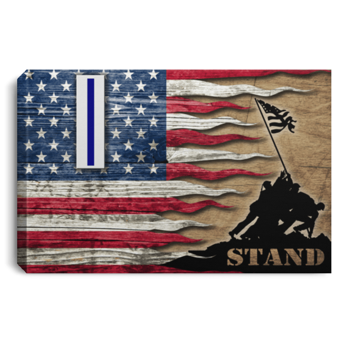 Us Navy W-5 Chief Warrant Officer 5 W5 Cw5 Warrant Officer Ranks Stand For The Flag 18X12 Inches Landscape Canvas .75In Frame