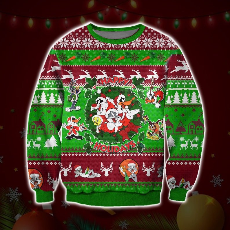 Looney Toon Bugs Bunny Ugly Sweatshirt, Christmas Ugly Sweater