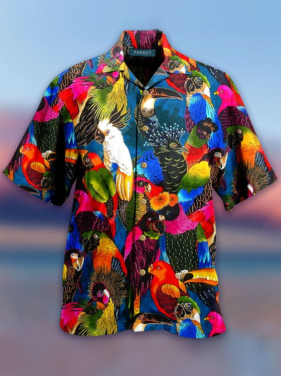 Printed Casual Leaves Mens Floral Hawaii Shirt Ha34722