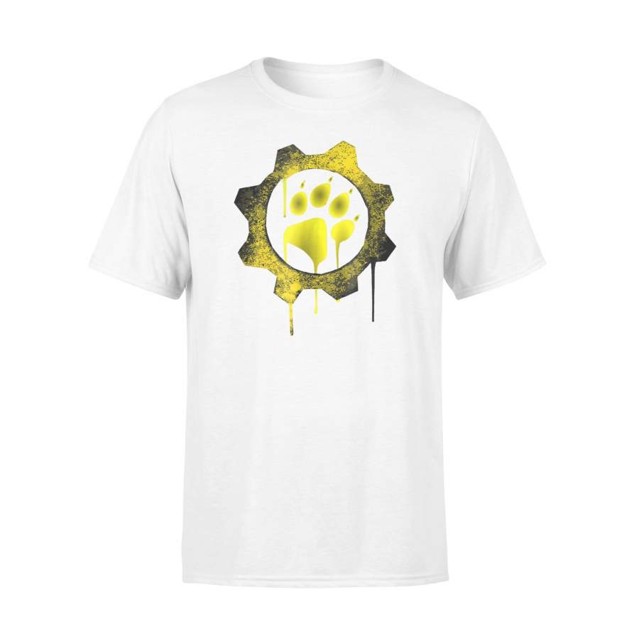 Bloody Paw Print And Gear Popular Puppy Play Yellow T Shirt