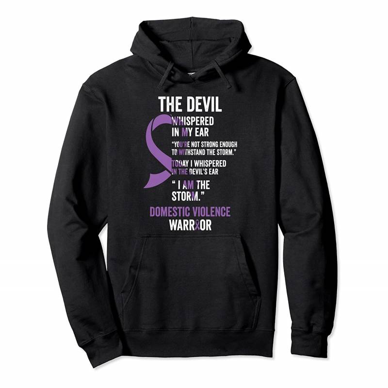 The Devil- Domestic Violence Support Ribbon Pullover Hoodie