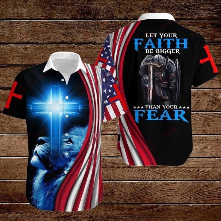 4Th July Independence Day Lion Warrior Let Your Faith Hawaiian Shirts Kv