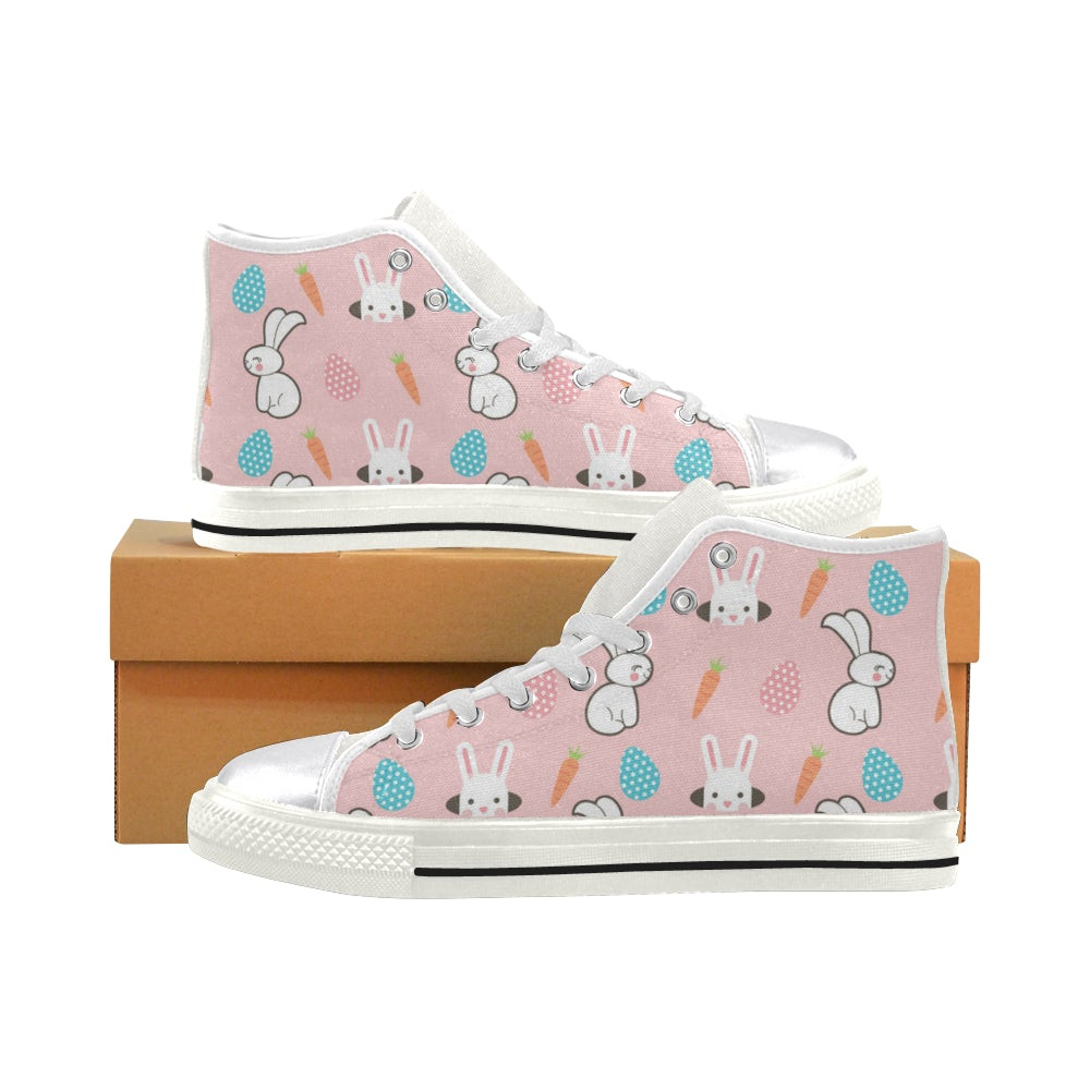 Rabbit White Classic High Top Canvas Shoes