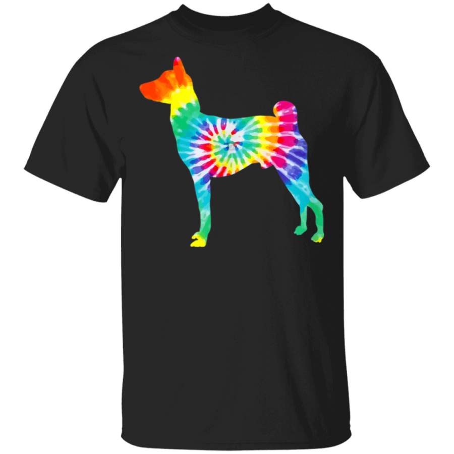 Tie Dye Basenji  Hippie Dog Mom Retro Gift TShirt