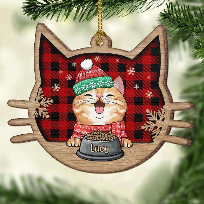 Happy Cat On Christmas Day – Personalized Shaped Ornament