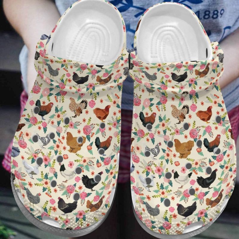 Chicken Flower Shoes – Chicken Farm Outdoor Shoes Birthday Gifts For Women Mother Grandma